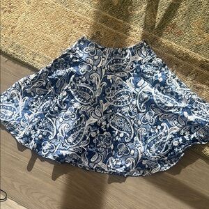 Ralph Lauren Blue and White Mini Skater Skirt